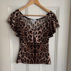 Unique Vintage Cheetah Print Blouse